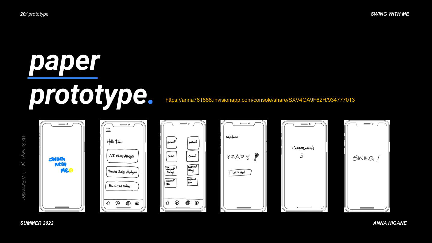 Paper prototype: next 6 screens from recording to pro tip